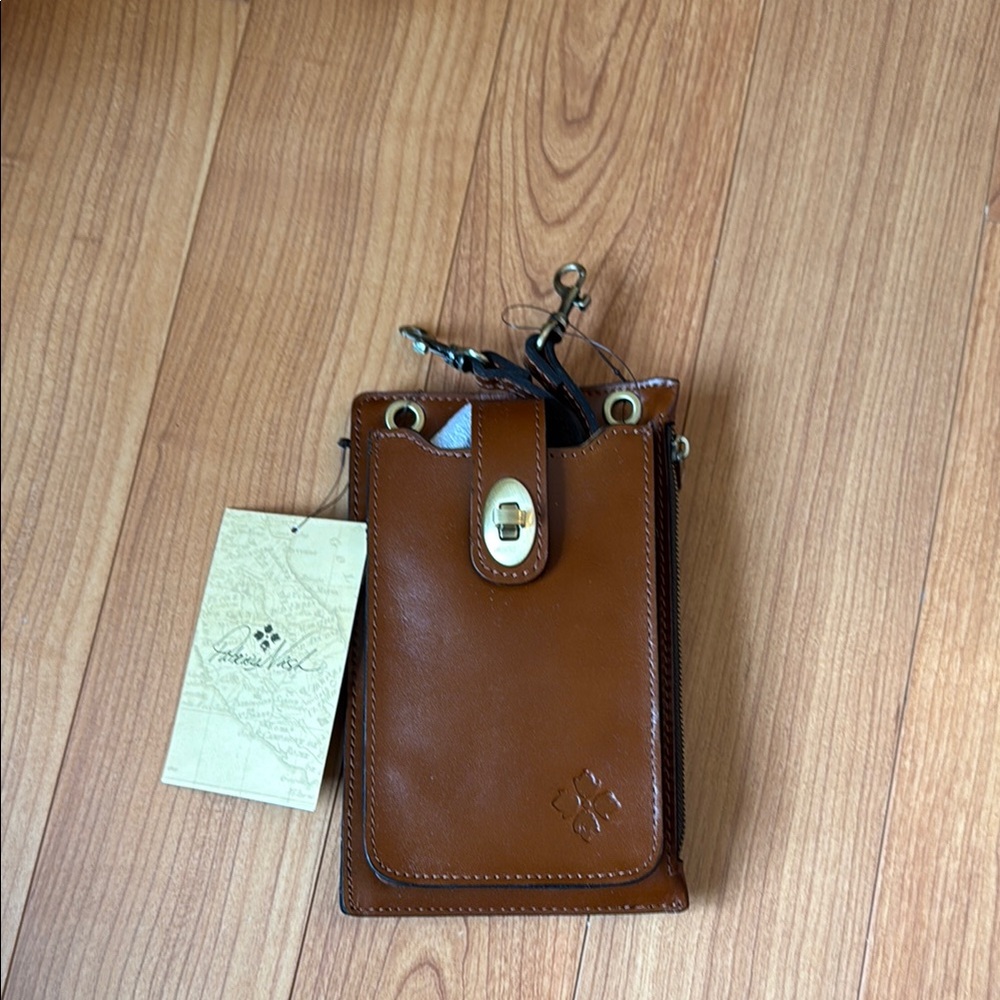 Brown Leather Wallet with Playful Bear Design